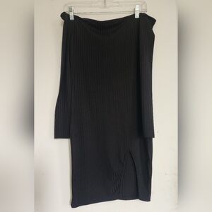 Black Unbranded Sexy Off the Shoulder Dress With Leg Slit Size 8